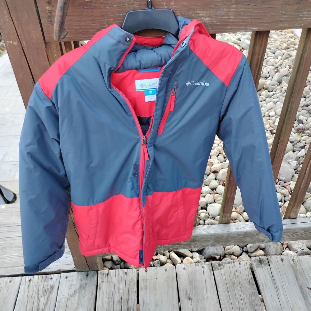 Columbia Kids Puffer Jacket in Red and Gray